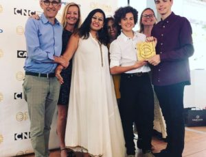 Tritha in Cannes with the Coup de Cœur Award for “Voyage for Change” film