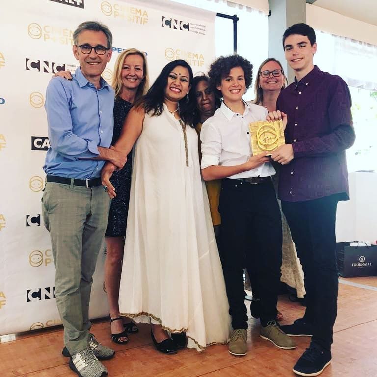 Tritha in Cannes with the Coup de Cœur Award for “Voyage for Change” film